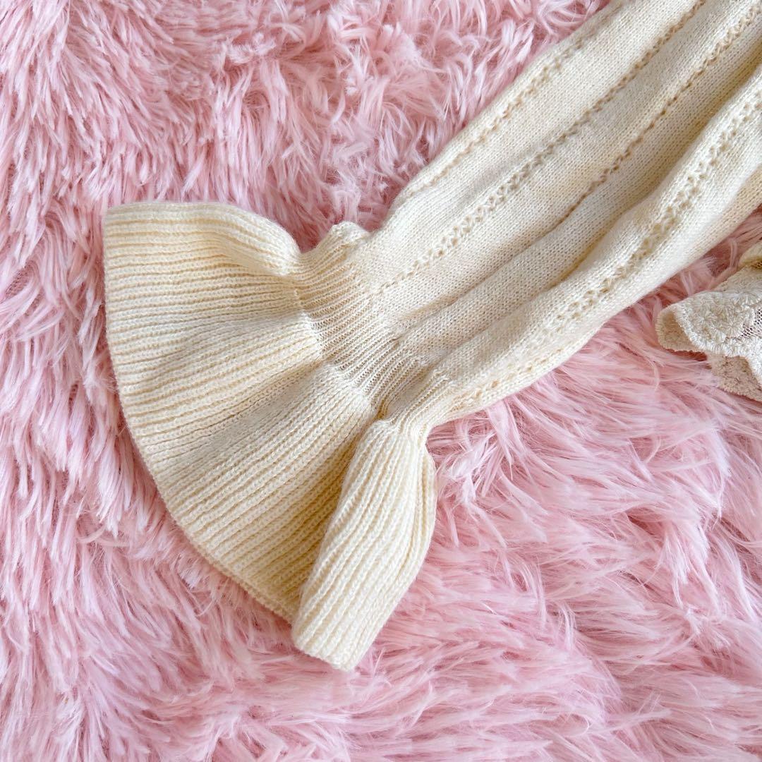 美品　axesfemme レースアップフリルカーディガン　アイボリー　M 激レア
