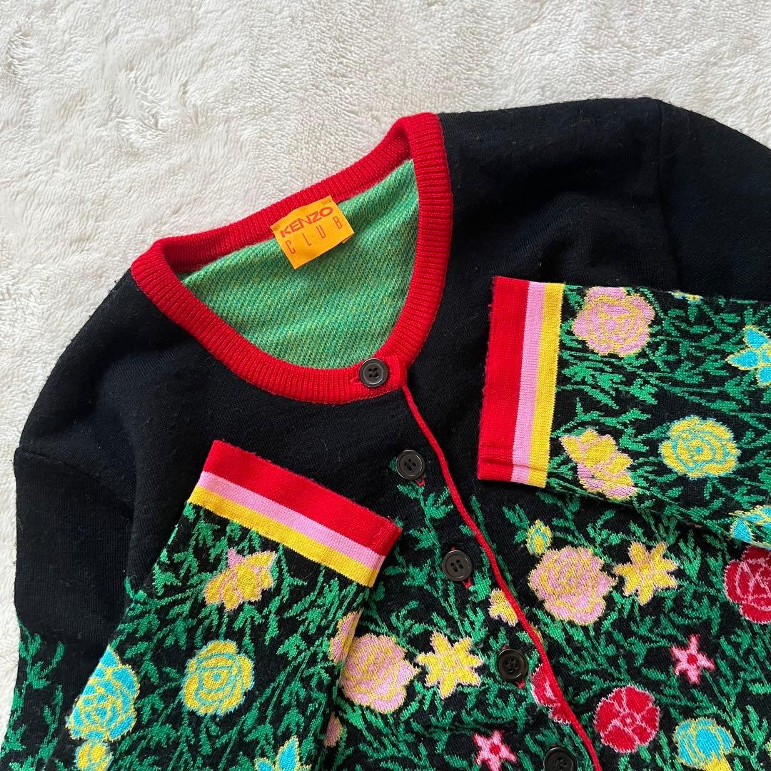 極美品✨KENZO ケンゾー　花柄カーディガン　エルカ期　M 毛100% 日本製