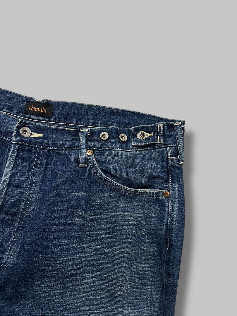 chimala ADJUSTABLE WIDE TAPERED ダメージ デニム