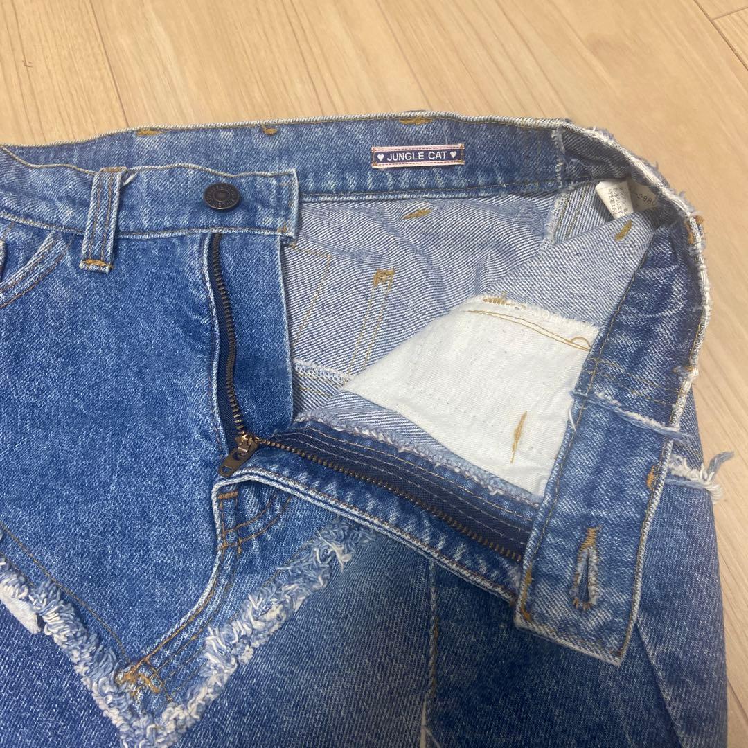 Levi's JUNGLE CAT パッチワークデニムロングスカート リメイク
