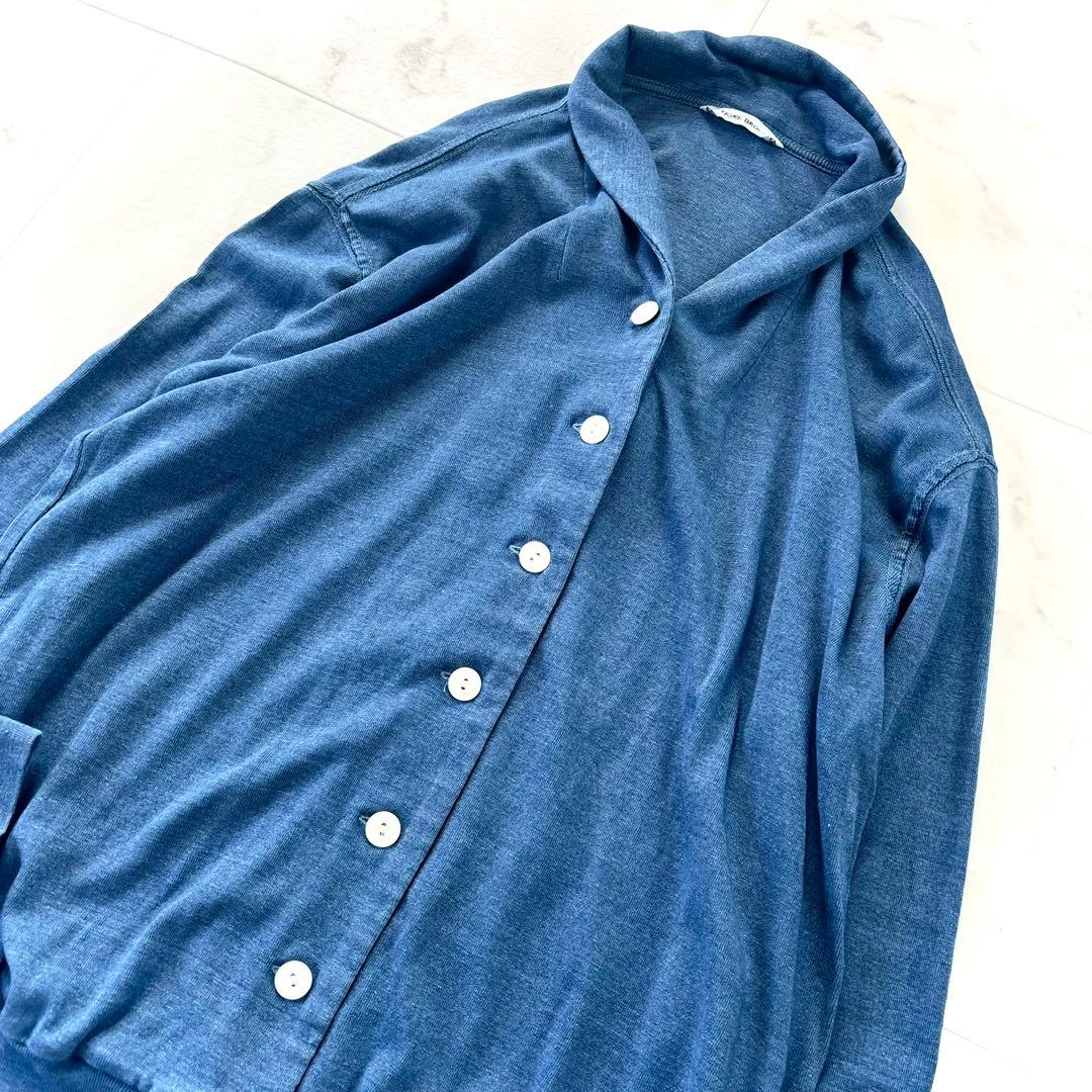 美品✨TIGRE　BROCANTE　天竺スモールショール　カーディガン　ブルー