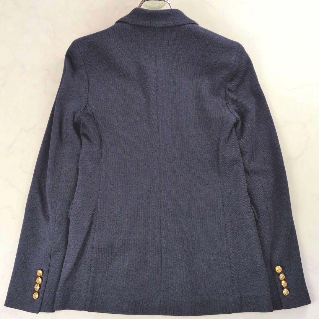 【美品✨】ポロラルフローレン ダブルブレスト ニットジャケット 金ボタン 紺ブレ