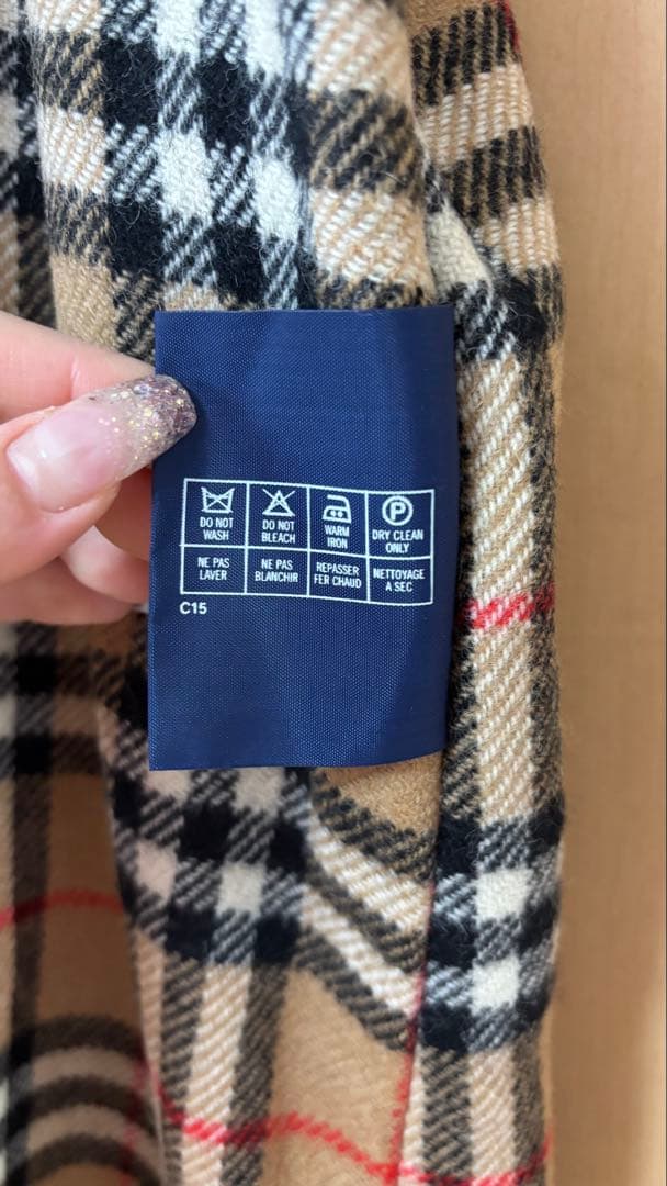 【美品】バーバリー　ステンカラーコート　ベルト　ノバチェック ベージュ