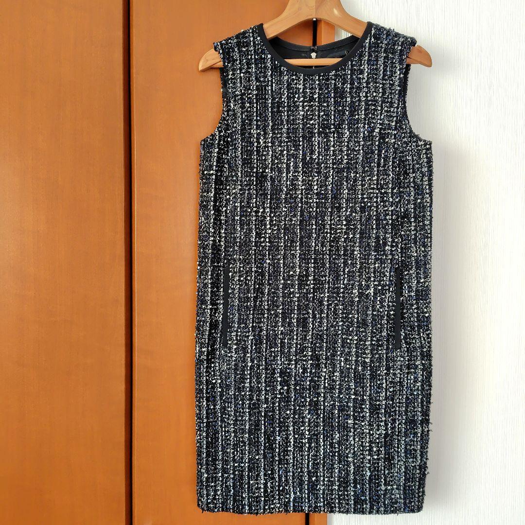 新品　m’sselect　S　ワンピース　エムプルミエ　Мプルミエ　ツイード