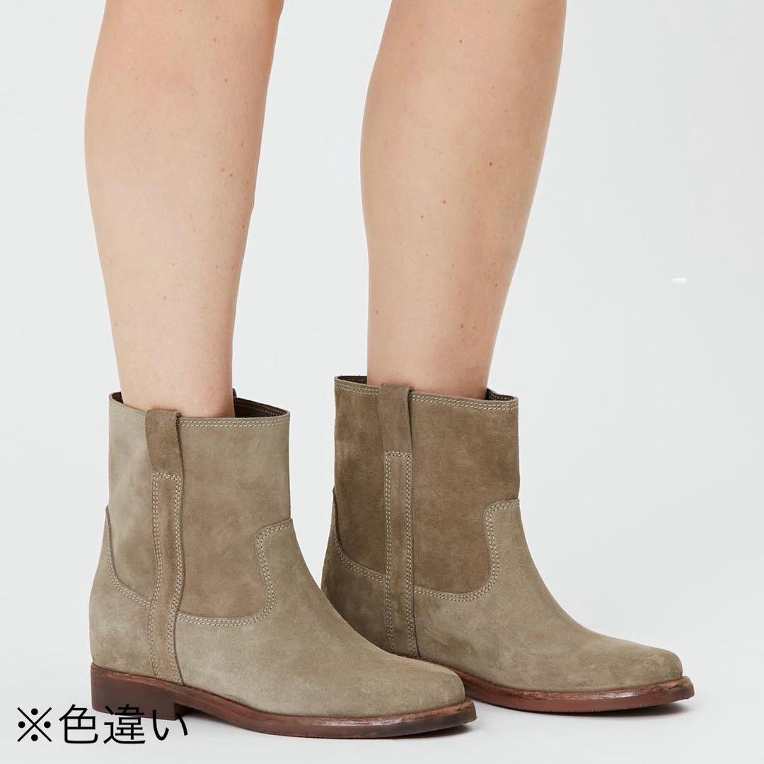 未使用級 36 イザベルマラン Susee スエード アンクルブーツ インヒール