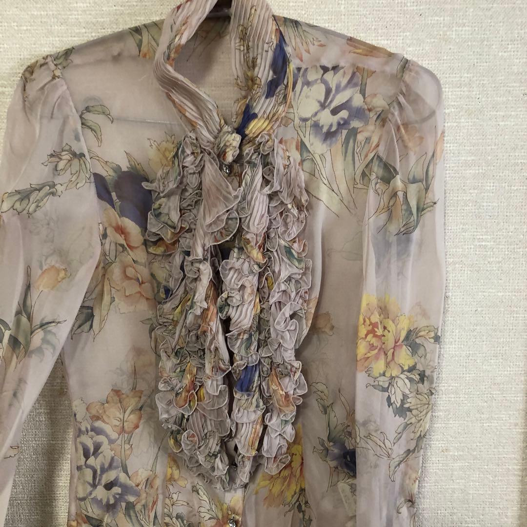 EPOCA シルクドレス フラワープリント シフォン上40下38