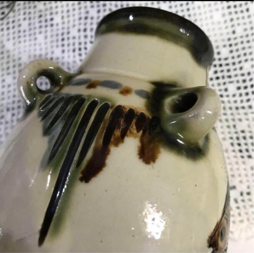 ☆ 新品　沖縄　琉球陶器　やちむん　壺屋焼　作家　新垣栄一作　置物　壺　花器