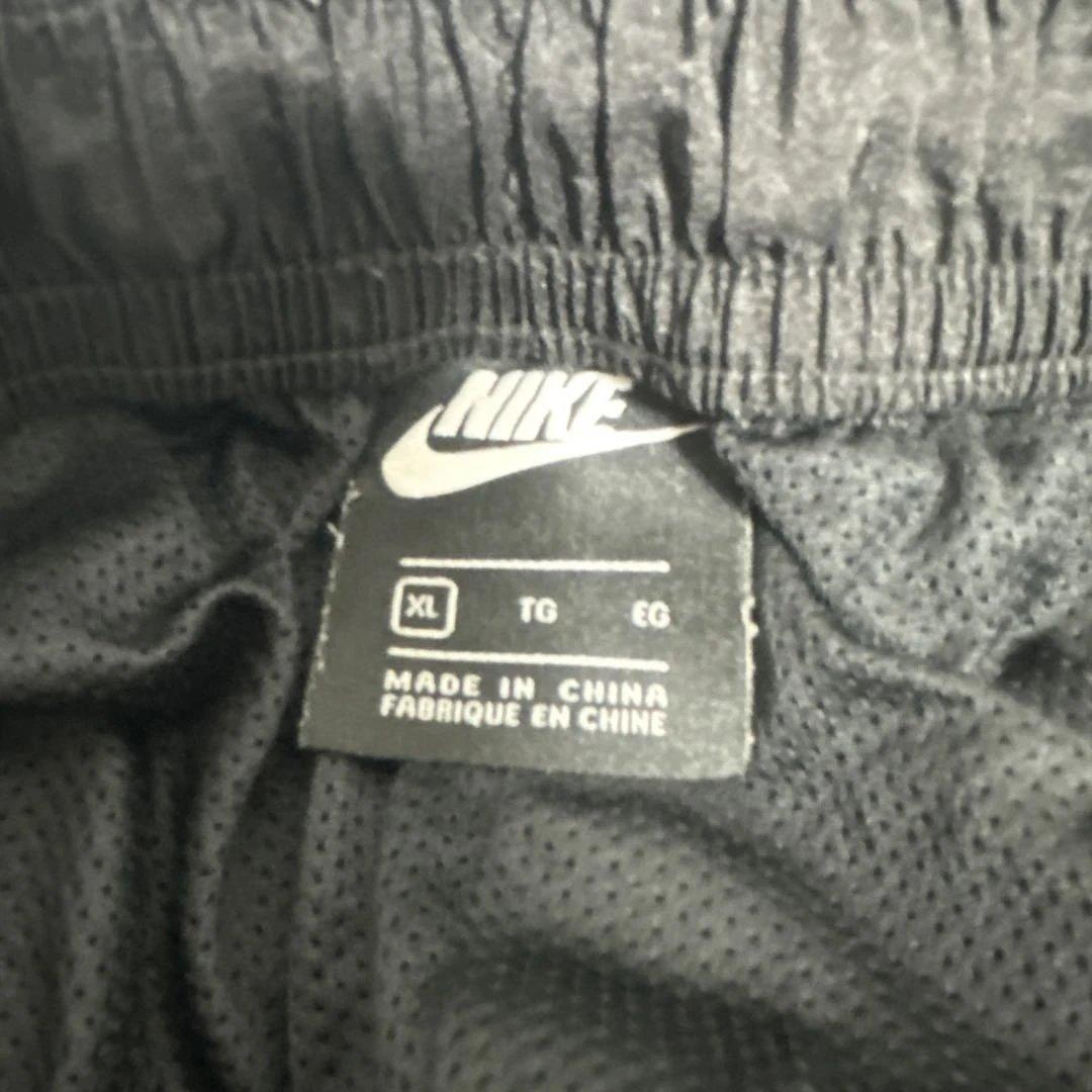 【美品】NIKE ウーヴン　ナイロンパンツ　ダブルスウッシュ　SWOOSH 黒