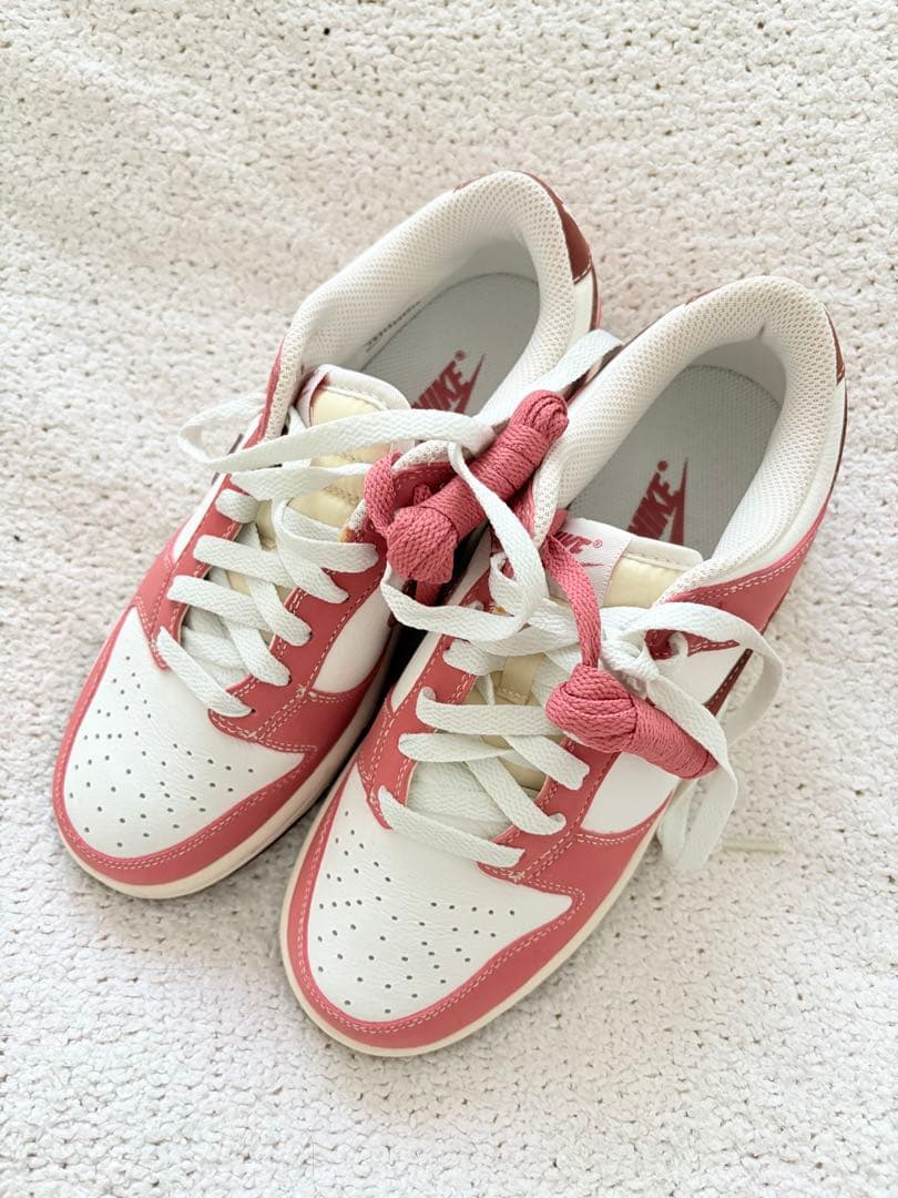 ぱ*ぴ様 Nike Dunk Low ゴルフシューズ ピンク/ホワイト　24㎝