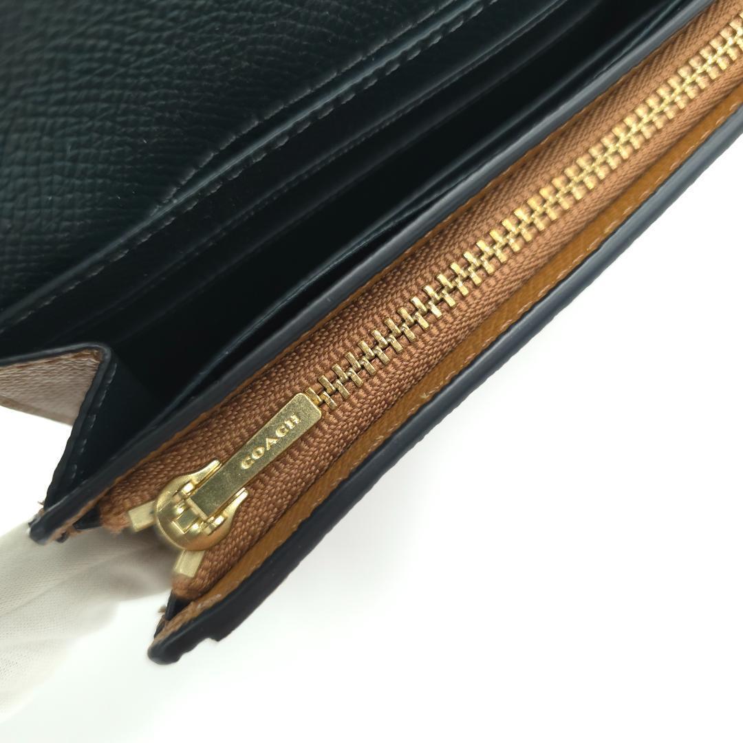 未使用 COACH コーチ 二つ折り財布 ウォレット 80691 ブラウン レザ