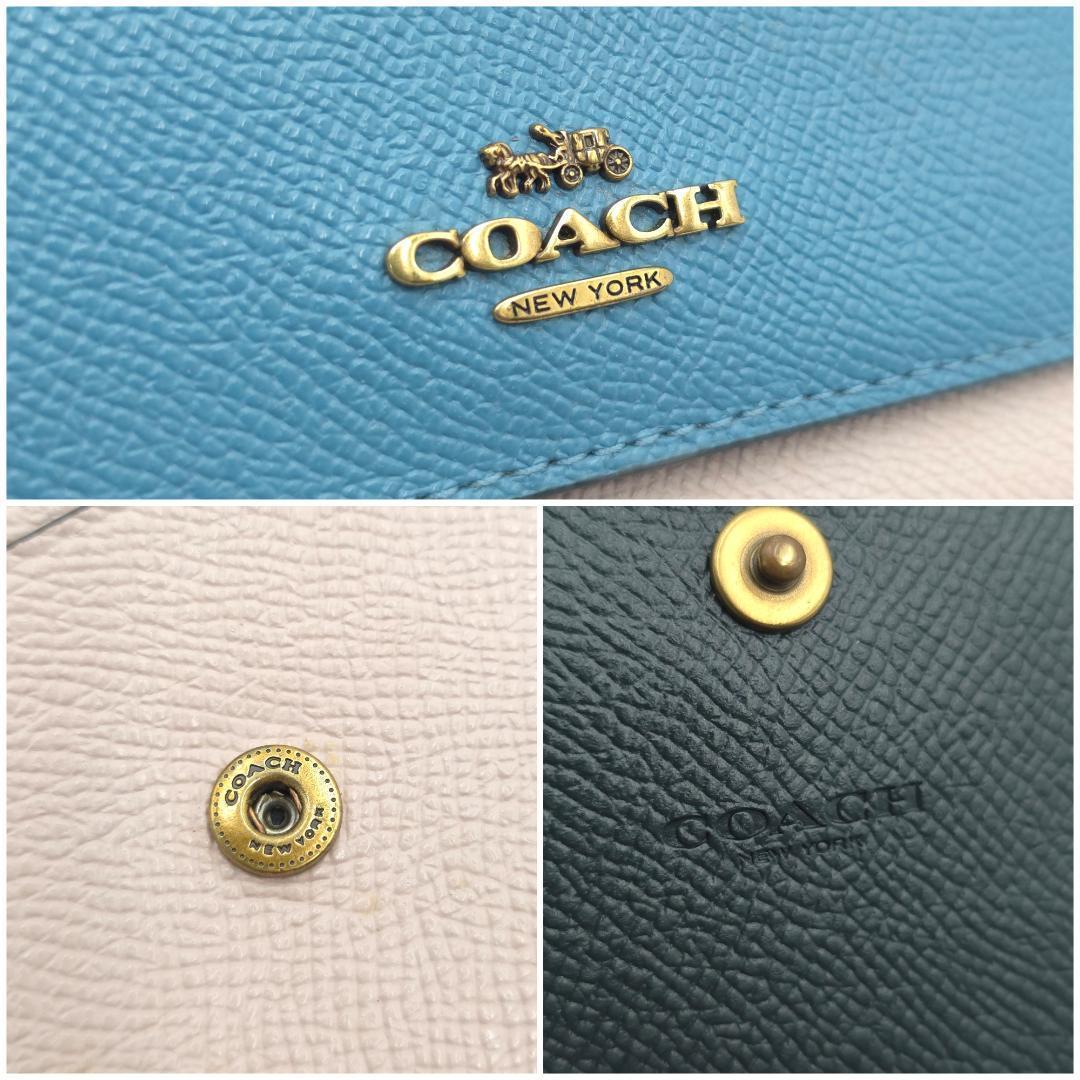 未使用 COACH コーチ 二つ折り財布 ウォレット 80691 ブラウン レザ