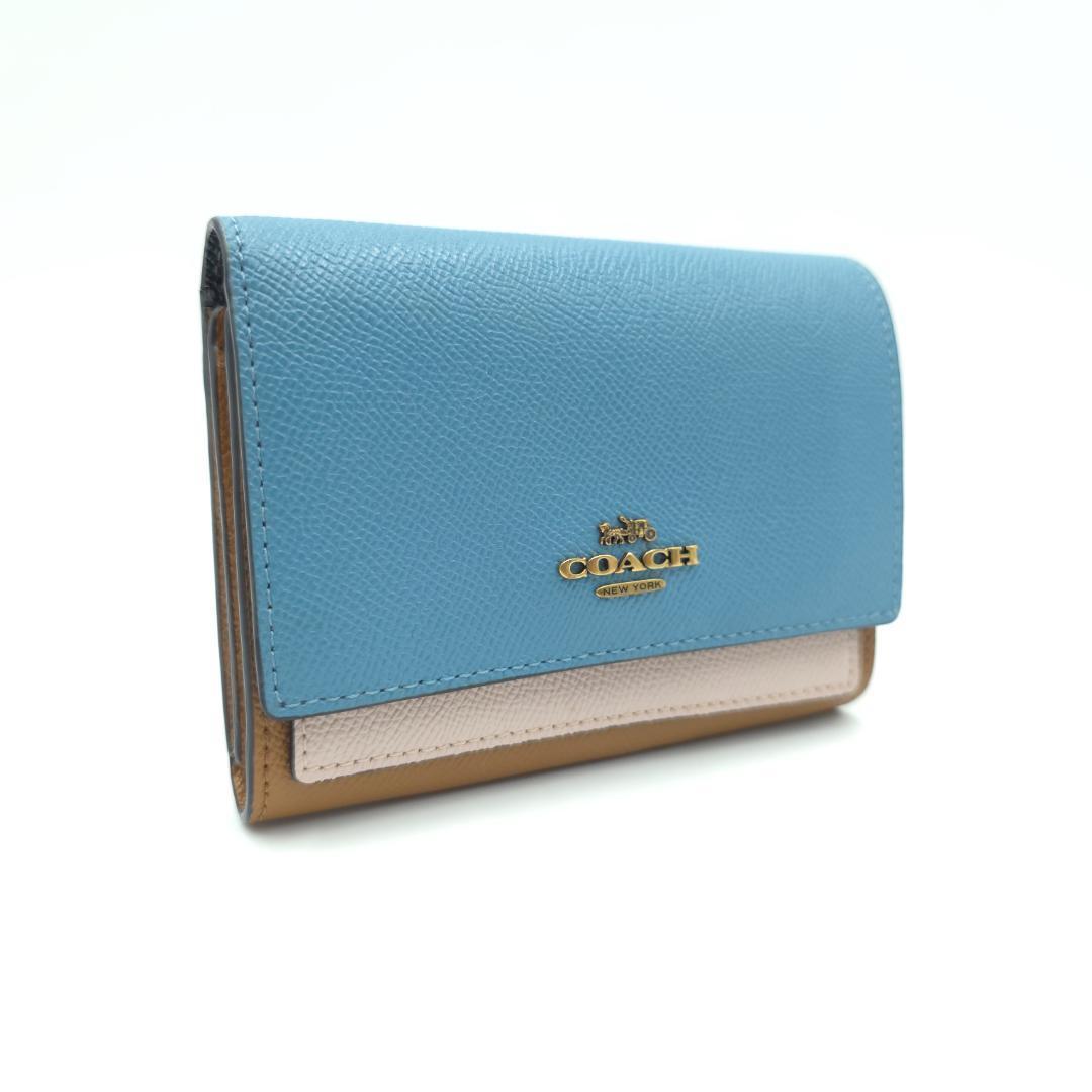 未使用 COACH コーチ 二つ折り財布 ウォレット 80691 ブラウン レザ