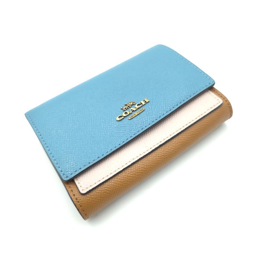 未使用 COACH コーチ 二つ折り財布 ウォレット 80691 ブラウン レザ