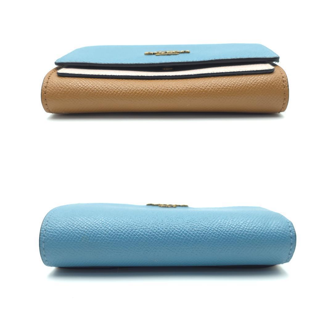 未使用 COACH コーチ 二つ折り財布 ウォレット 80691 ブラウン レザ