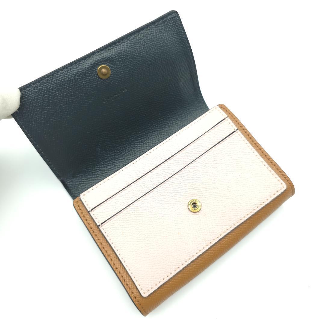 未使用 COACH コーチ 二つ折り財布 ウォレット 80691 ブラウン レザ