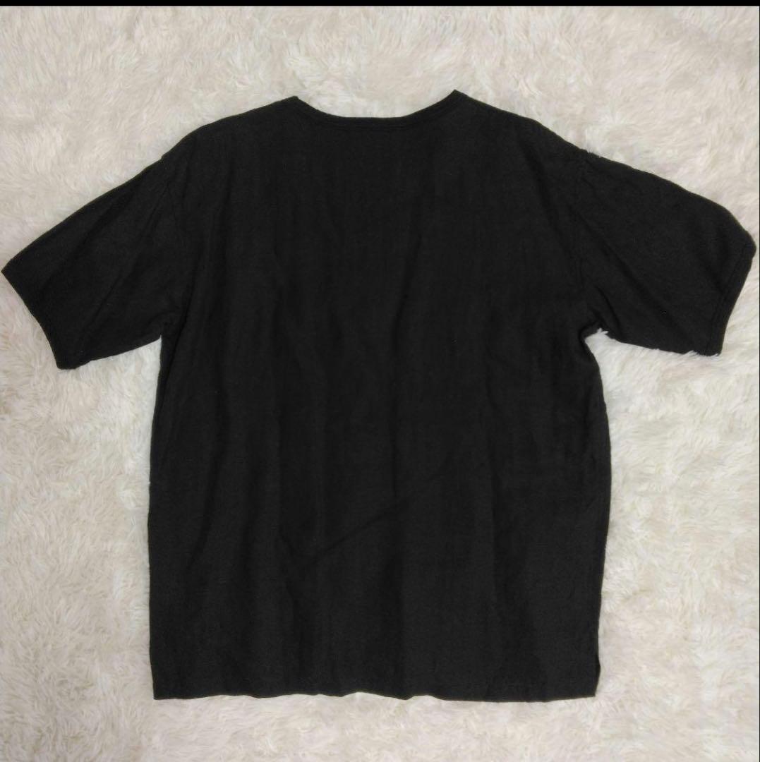MARGARET HOWELL 黒 麻100% Tシャツ Lサイズ