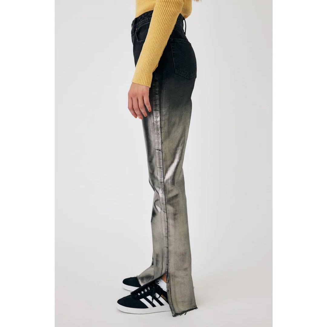 FOIL PRINT SLIM FLARE MOUSSY デニム