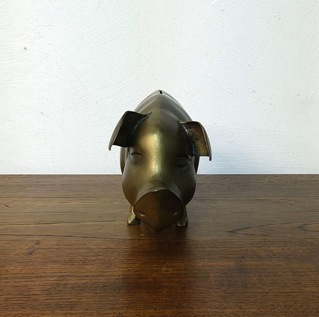 BRASS 真鍮 ピギーバンク 豚 貯金箱 ミッドセンチュリー