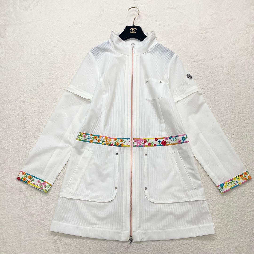 【美品】レオナールスポーツ　2WAY　スプリングコート　フラワートリム（973）