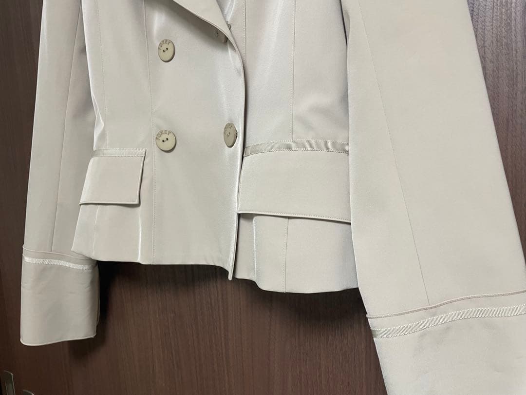 美品 FOXEY ベージュ ダブルジャケット 40 フォクシーニューヨーク