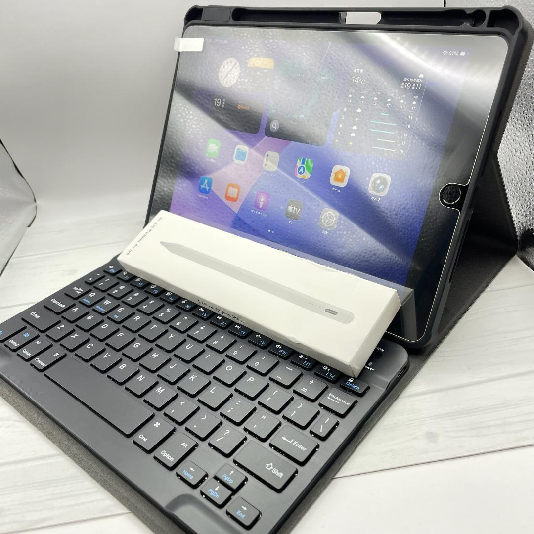 【ほぼ未使用】BT100% iPad 第9世代 保護フィルム＋ケース＋ペンシル