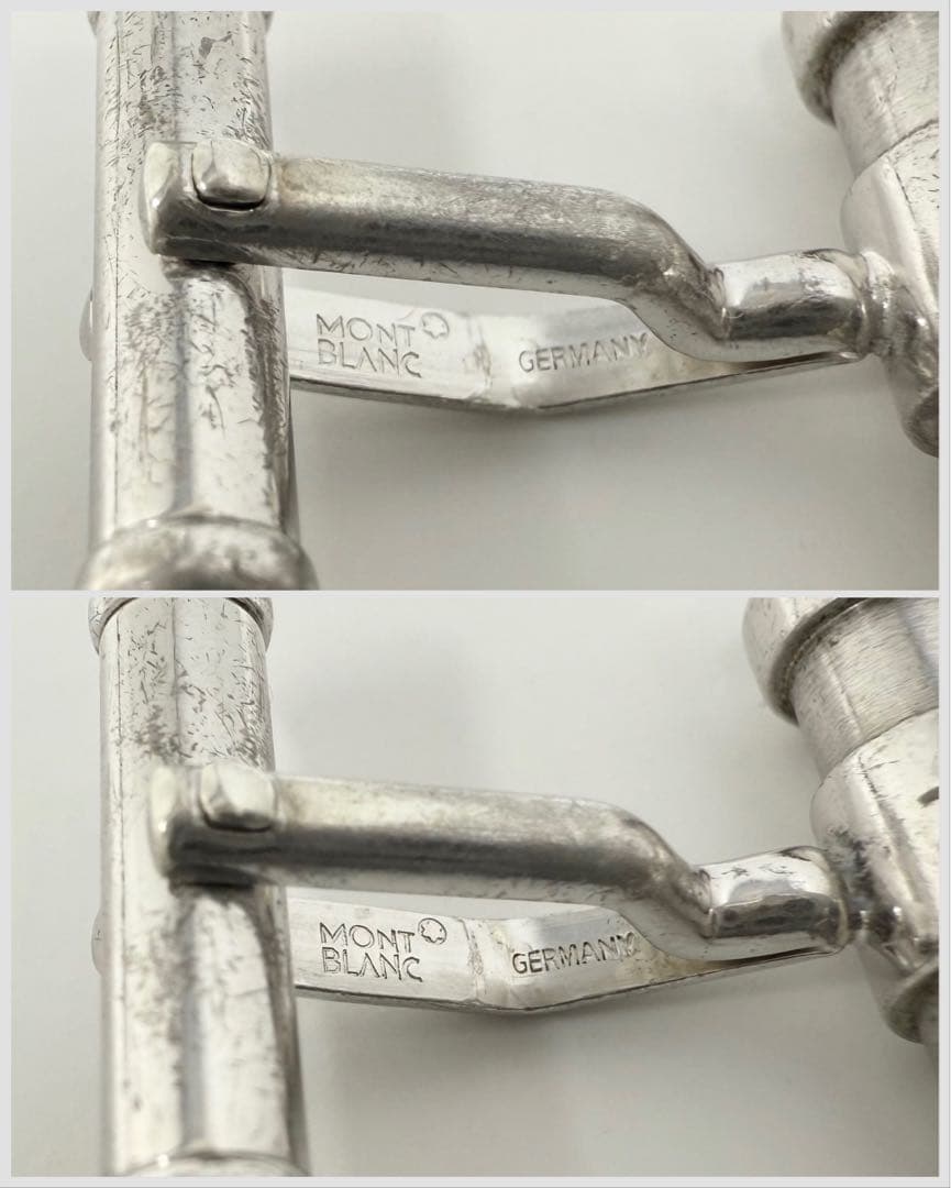 モンブラン　バレル　シルバー　カフス　925 スターマーク　ロゴ　カフリンクス
