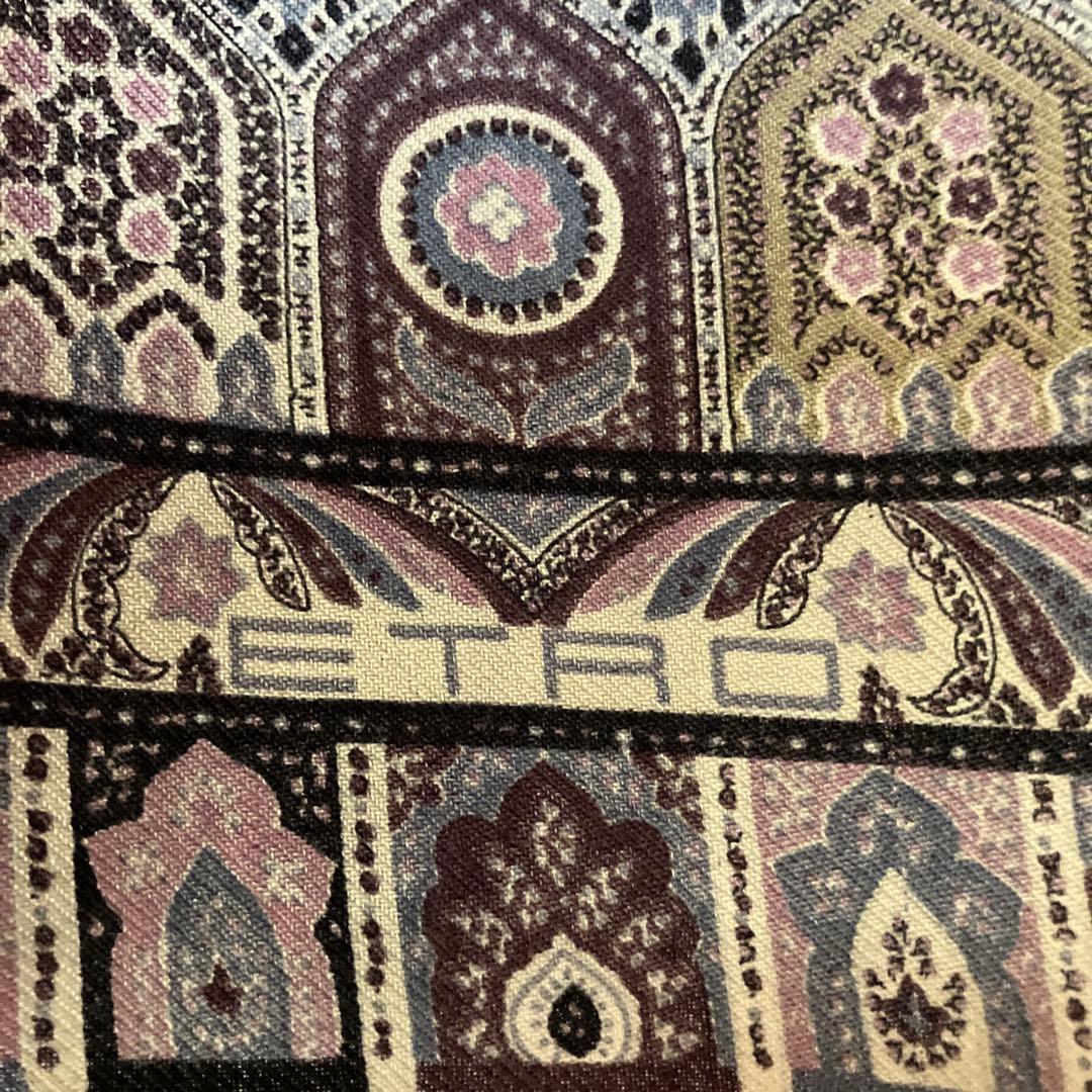 【ETRO】青色系　ペイズリー柄ストール