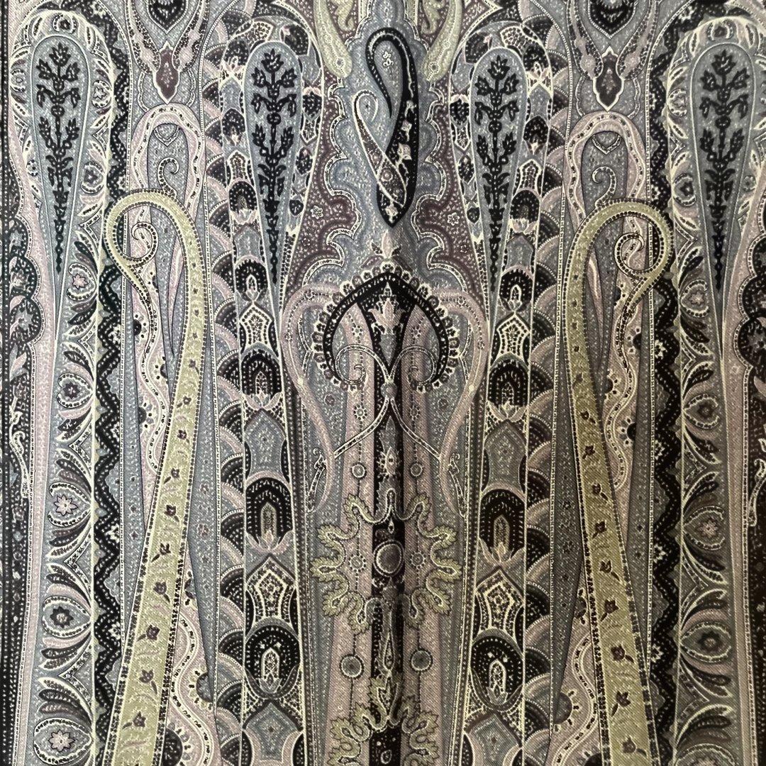 【ETRO】青色系　ペイズリー柄ストール