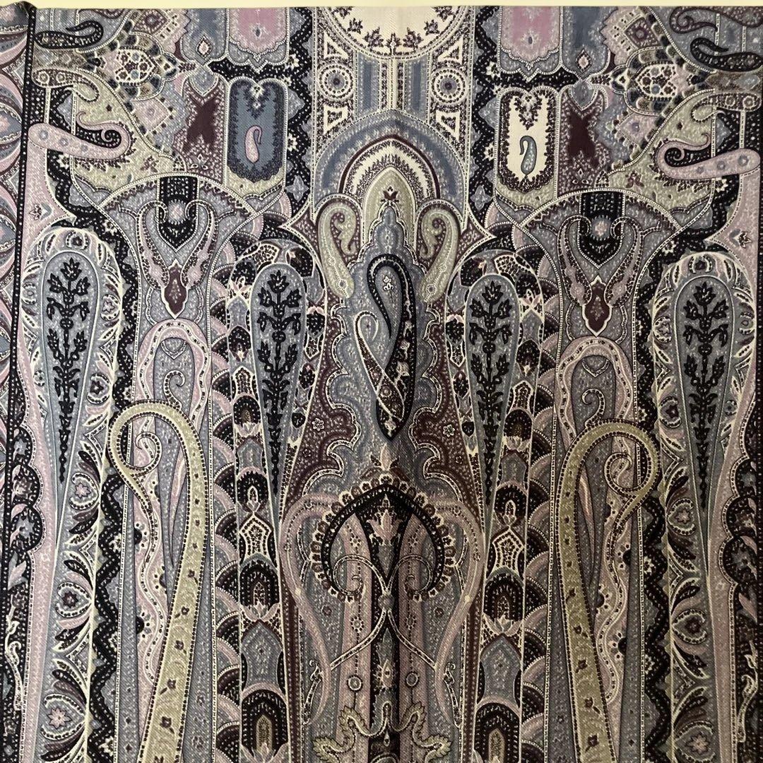 【ETRO】青色系　ペイズリー柄ストール
