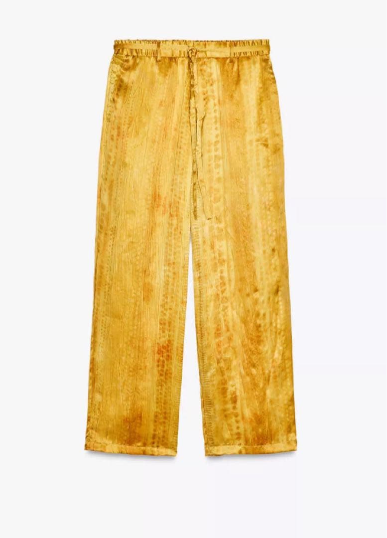ZARA シルク100% リラックスフィットカラードリラックスシャツ&パンツ