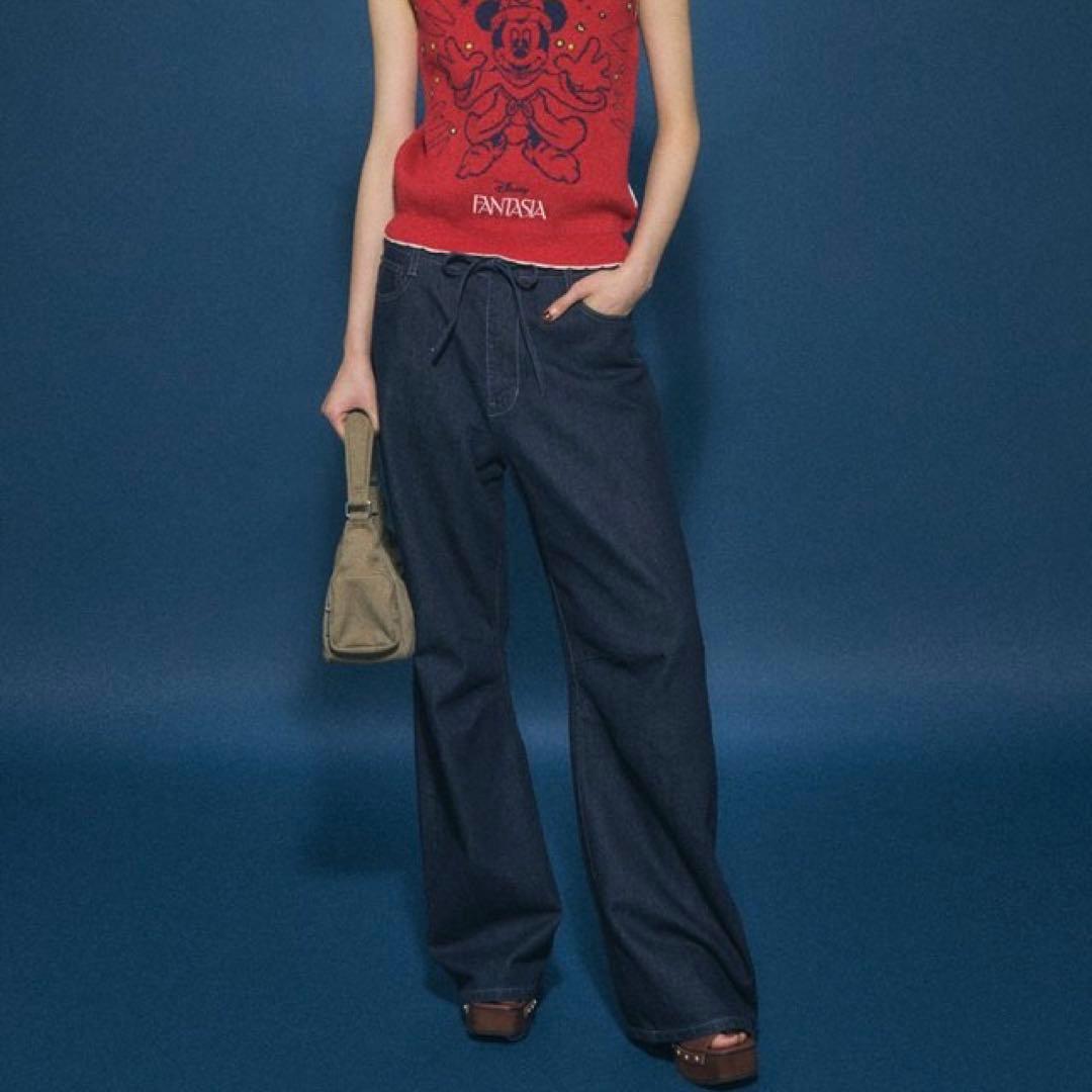 新品タグ付【MOUSSY】 EASY WAIST LIGHT ストレートデニム