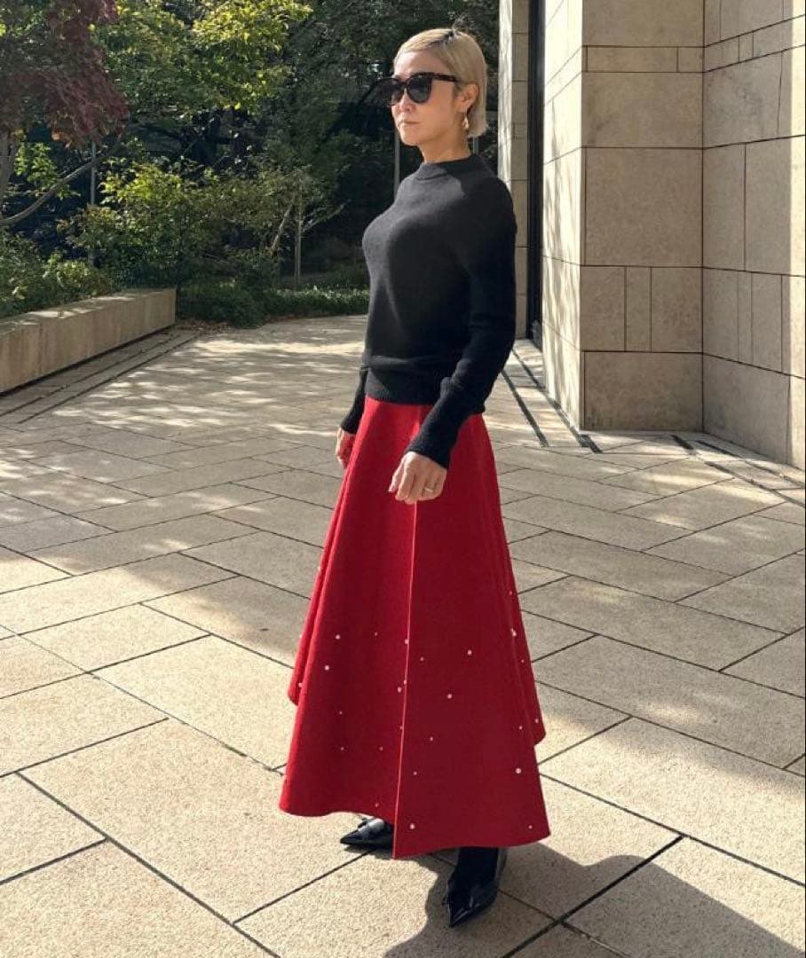 JENNEジェンヌ　ランダムパールニットスカート