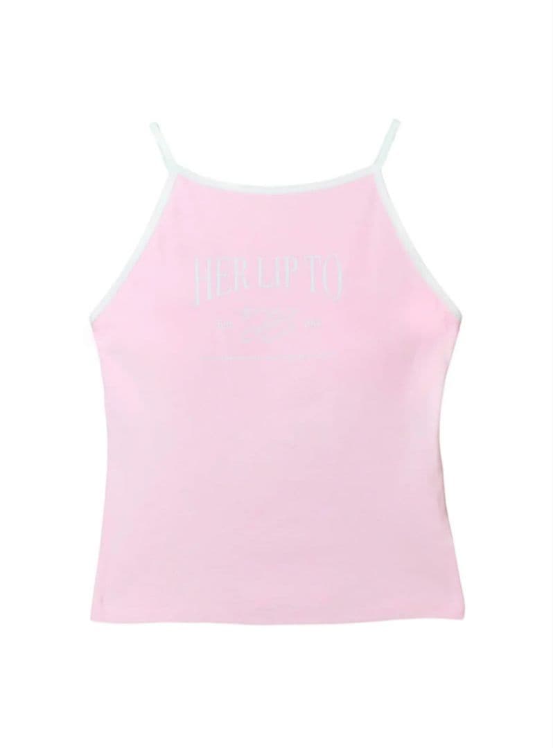 新品未使用！Her lip to Logo Top ピンク キャミソール