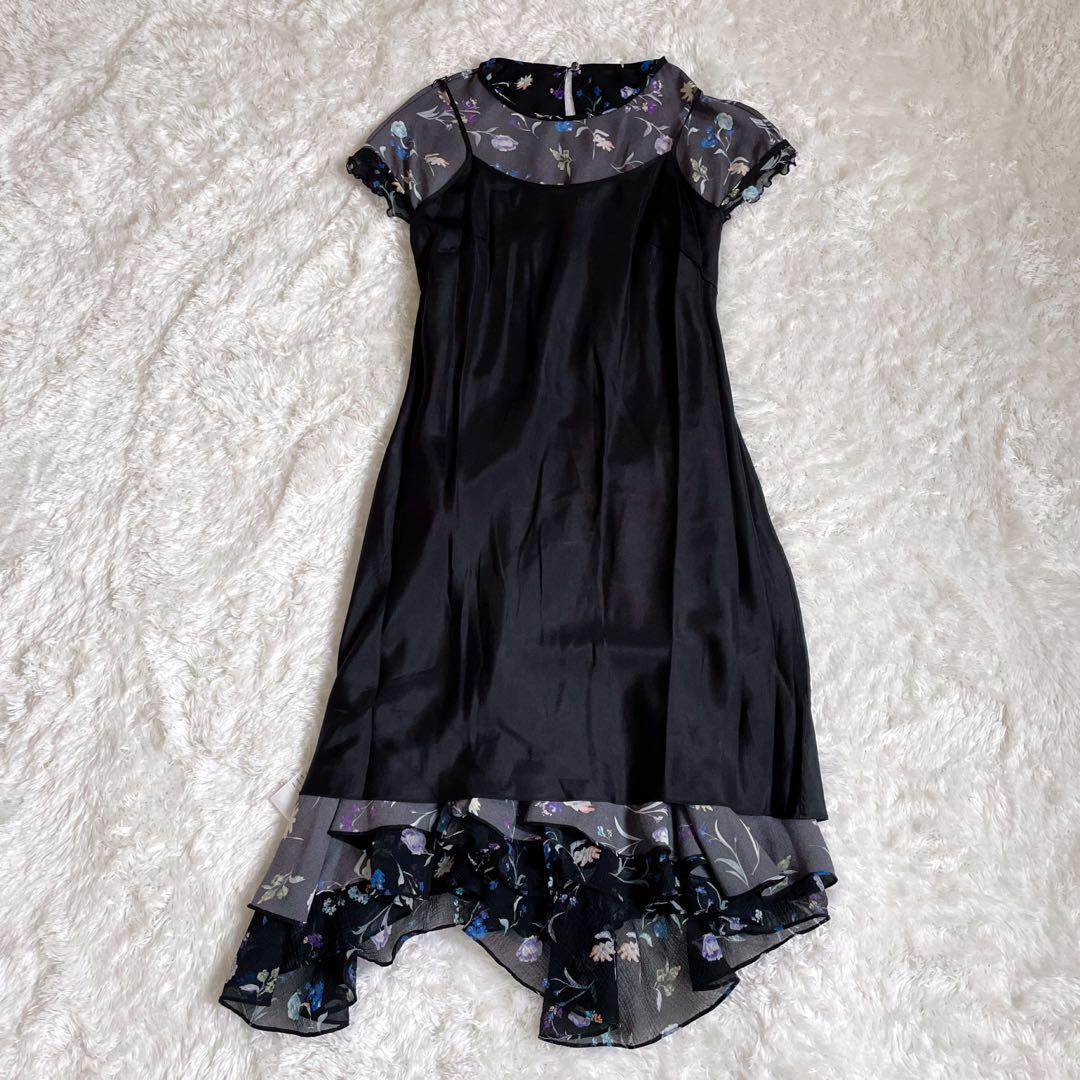 3.1 Phillip Lim ブラックフラワープリントワンピース M シルク