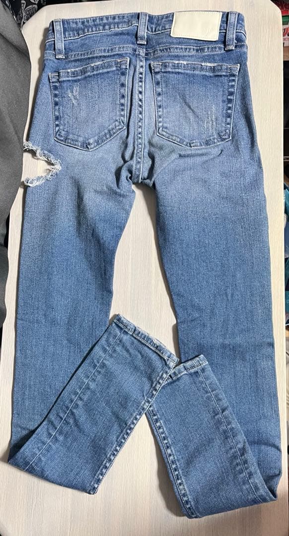 GYDA SIDE RIPPED スキニーデニムパンツ