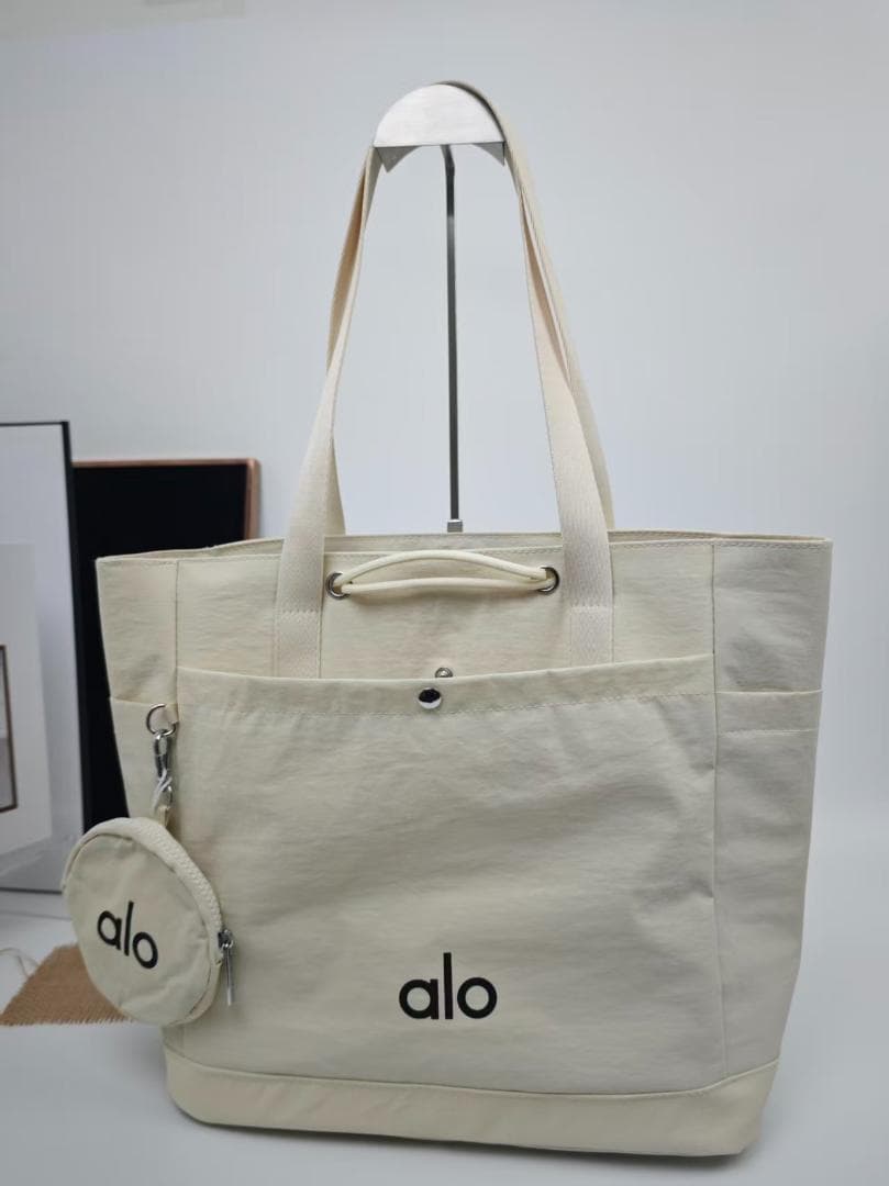 【美品】alo トートバッグ 黒 / 白 2 点セット ポーチ付き
