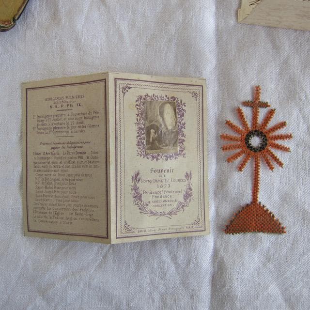 フランスアンティーク 祈祷書 聖書 19世紀 べっ甲風 イニシャル シルバー