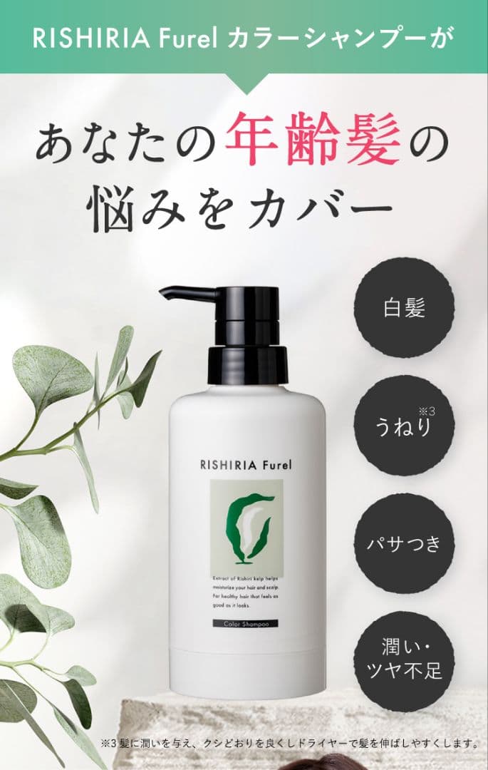 RISHIRIA Furel カラーシャンプー 詰替用 ナチュラルブラック3個