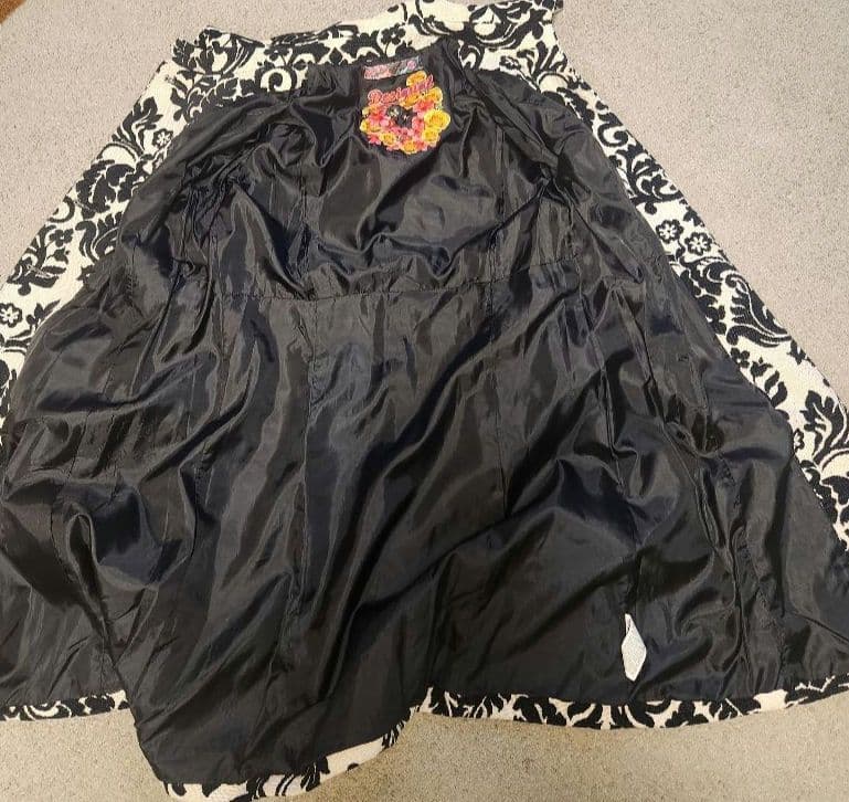 Desigual ジャガード ロングコート40（L） Aライン 花柄