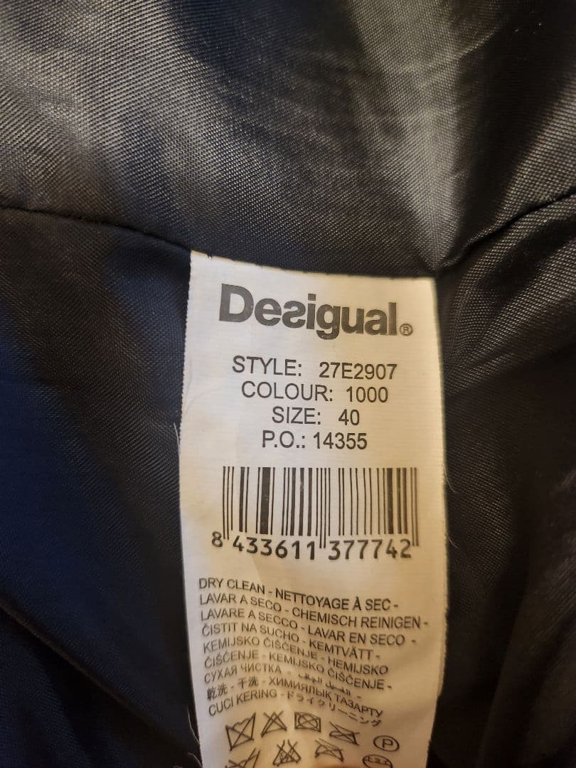 Desigual ジャガード ロングコート40（L） Aライン 花柄