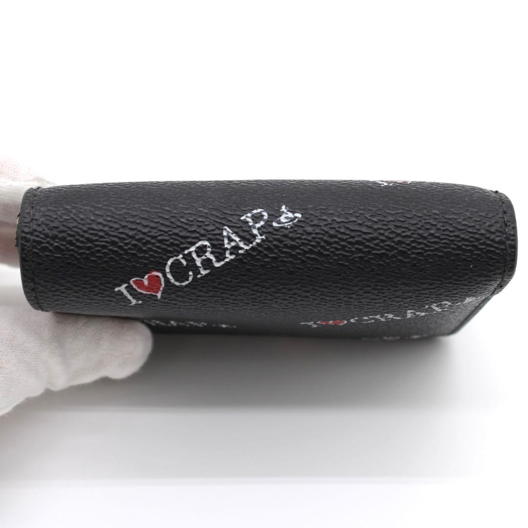 【良品】VivienneWestwood ILOVE CRAP 二つ折り財布 黒
