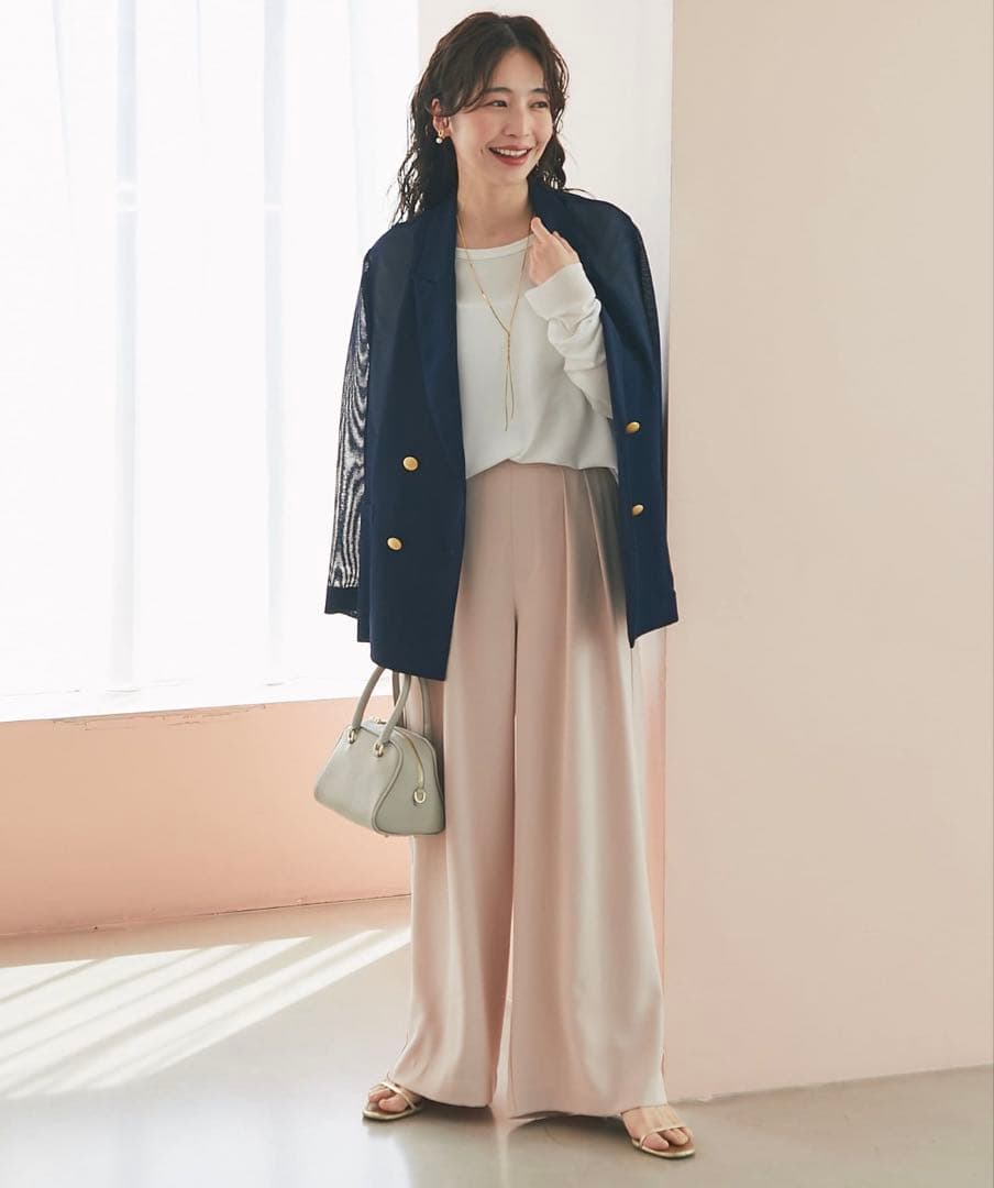 【美品】メッシュメタルボタンライトジャケット ネイビー ラブティックボンボン