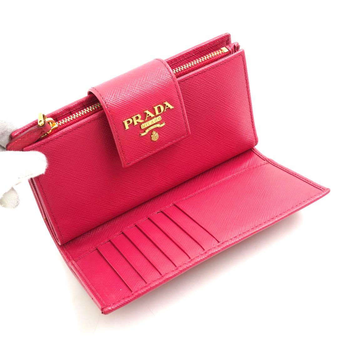 ✨未使用に近い✨　PRADA ミニ財布　サフィアーノ　アイコン　ベルト　二つ折り