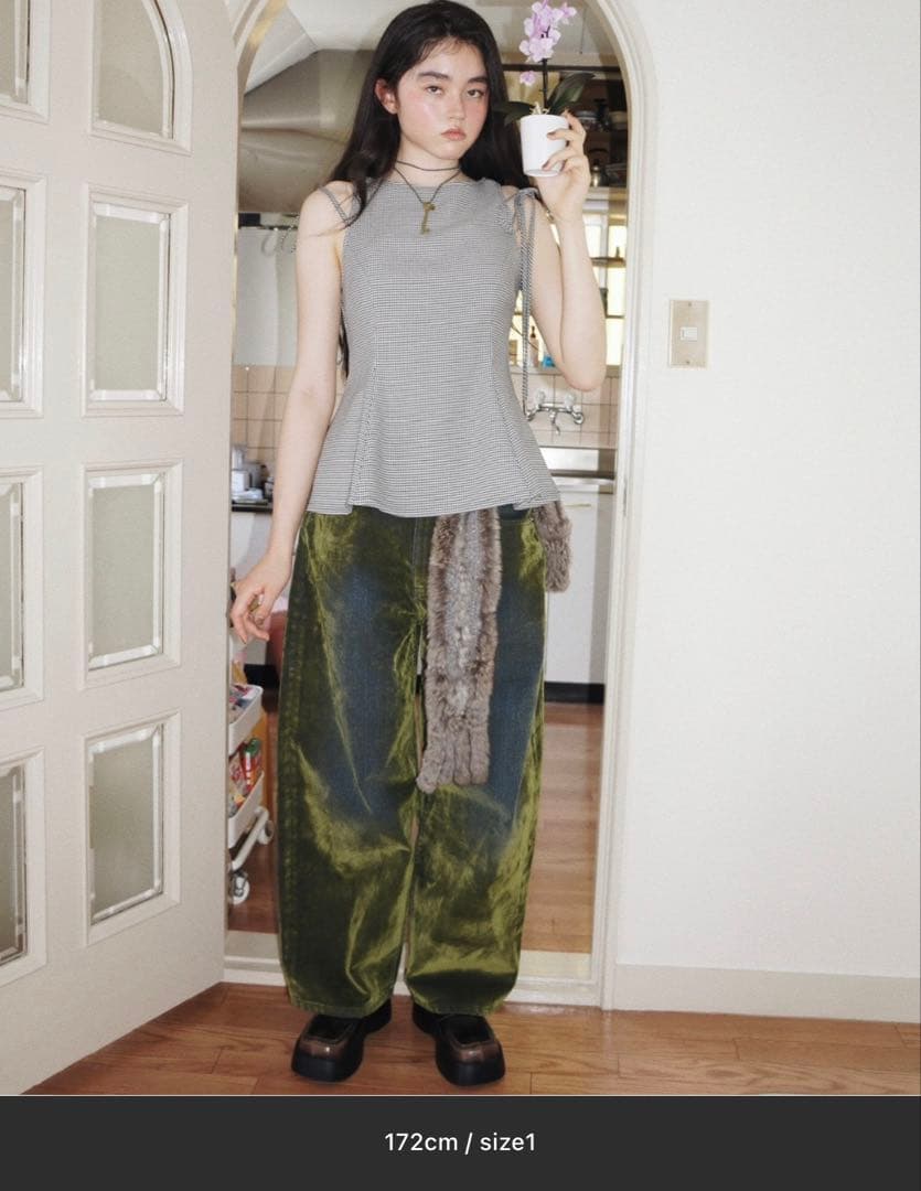 musubore flocky wide denim PT / フロッキーデニム