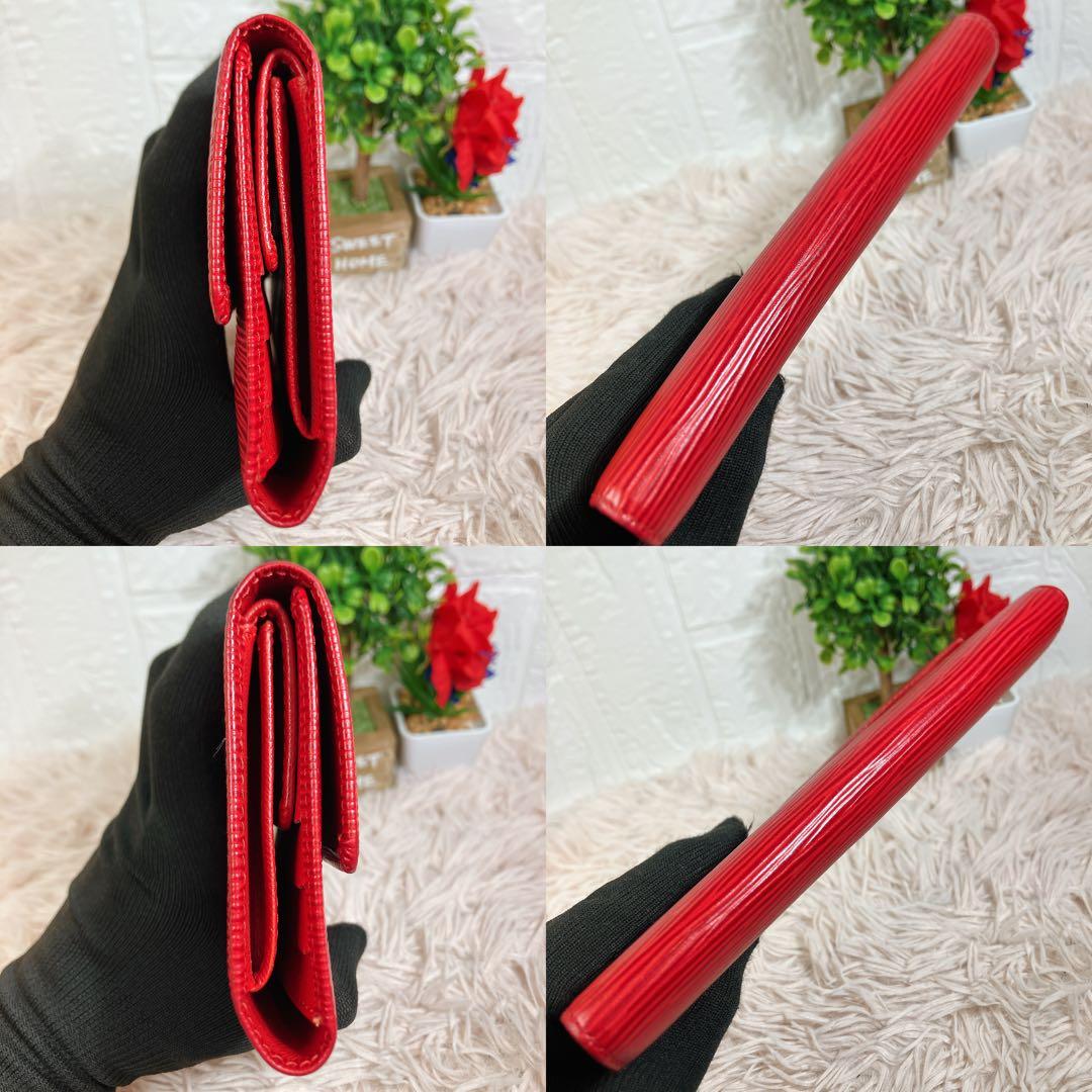 超美品 ルイヴィトン エピ インターナショナル ポルトフォイユ 長財布 赤 折り