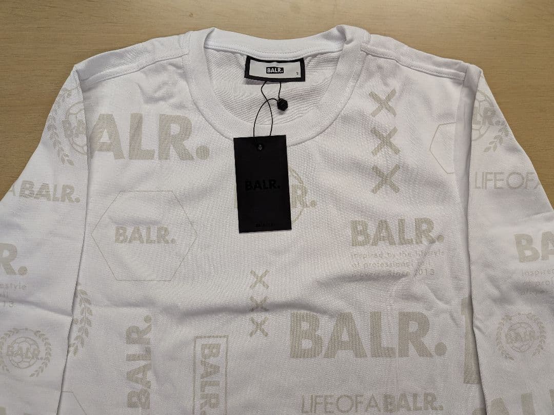 【新品・未使用】BALR. ホワイト ロゴプリント 長袖Tシャツ
