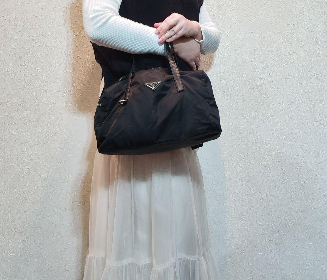 【カード付・値下げ】PRADA プラダ ミニボストン BR2394 ナイロン 黒