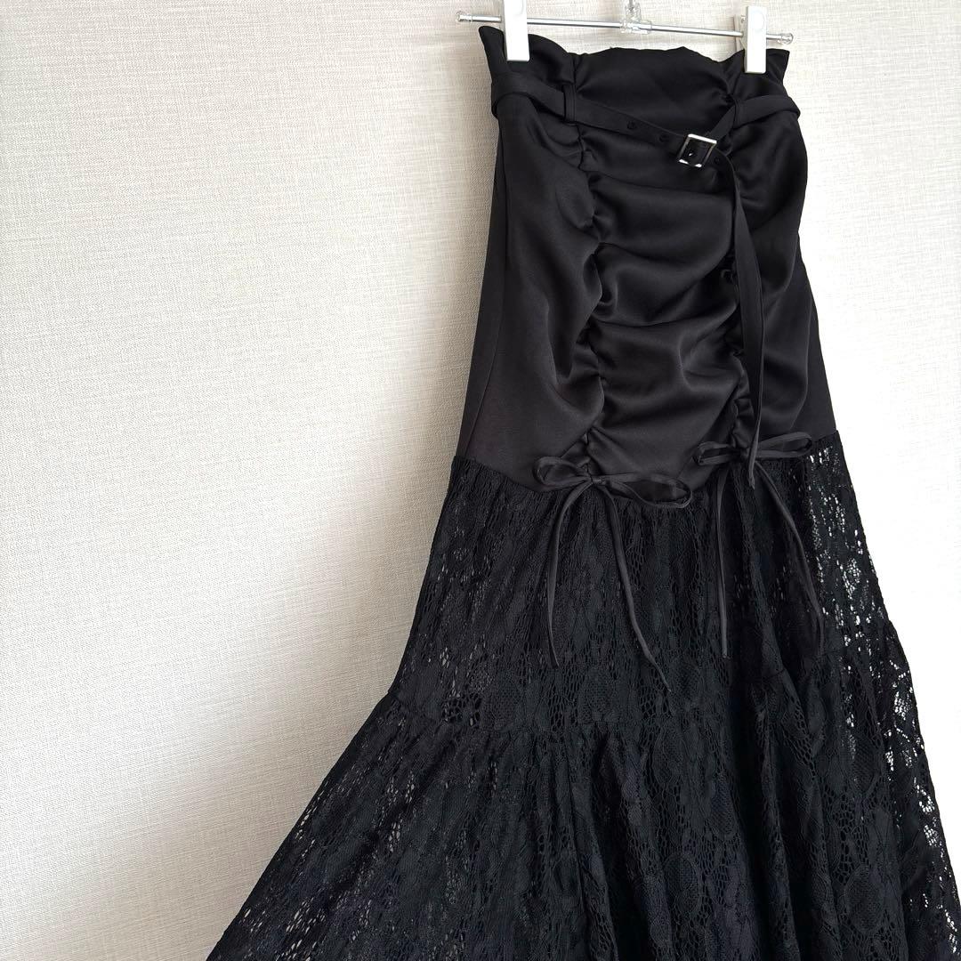 ナイス クラップ Mavie..7 レース 切替 ロング スカート　S