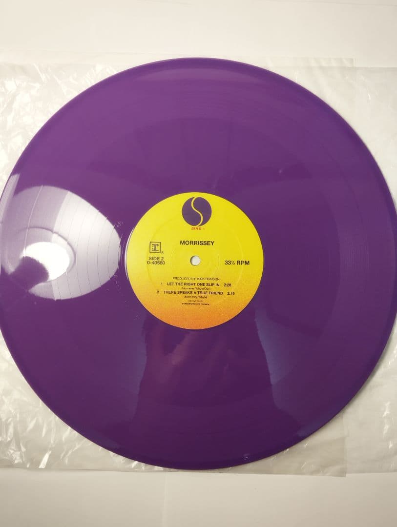 MORRISSEY TOMORROW US盤12インチ カラービニール 美品