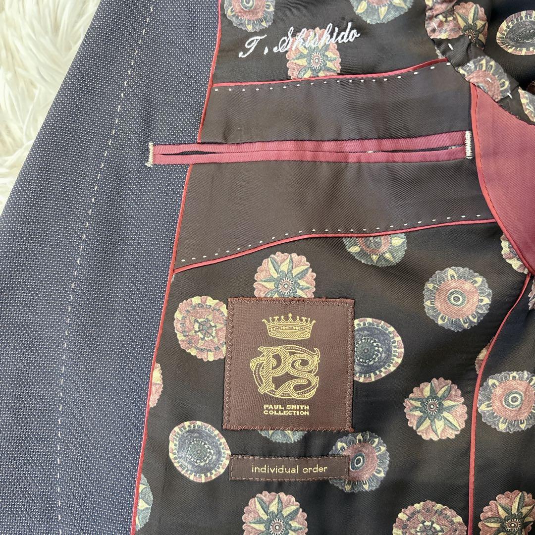 【極美品】ポールスミスコレクション　スリーピース　玉虫色　ネイビー　シルク混